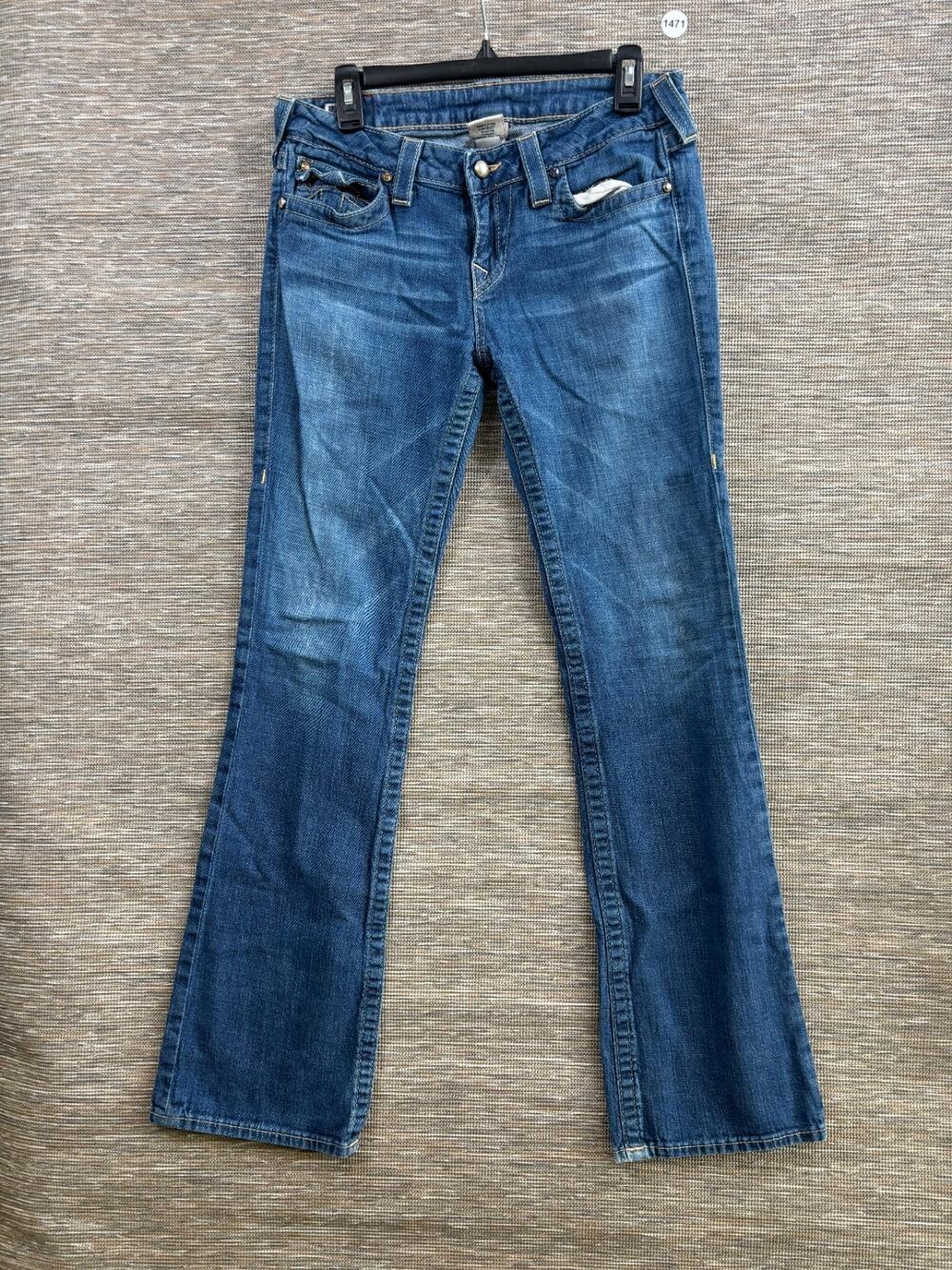 True Religion Becky Bootcut Jeans Womens 30 Blue Denim Low Rise Slim Fit *READ